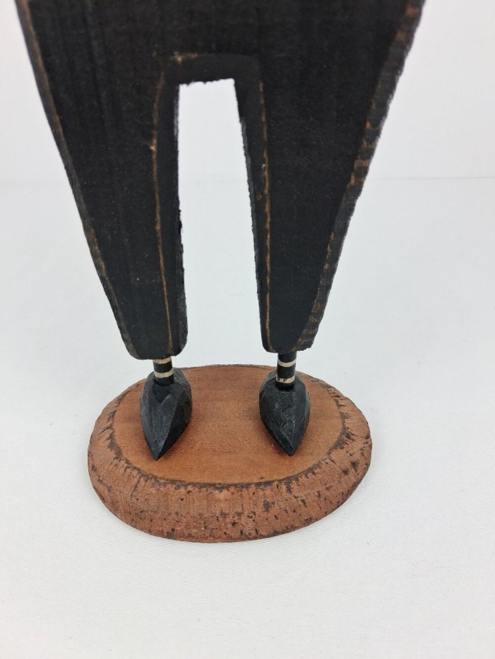 Handcrafted Wooden Pumpkin Figurine w/ Rustic Black Hat 17.5 Halloween - Picture 4 of 7
